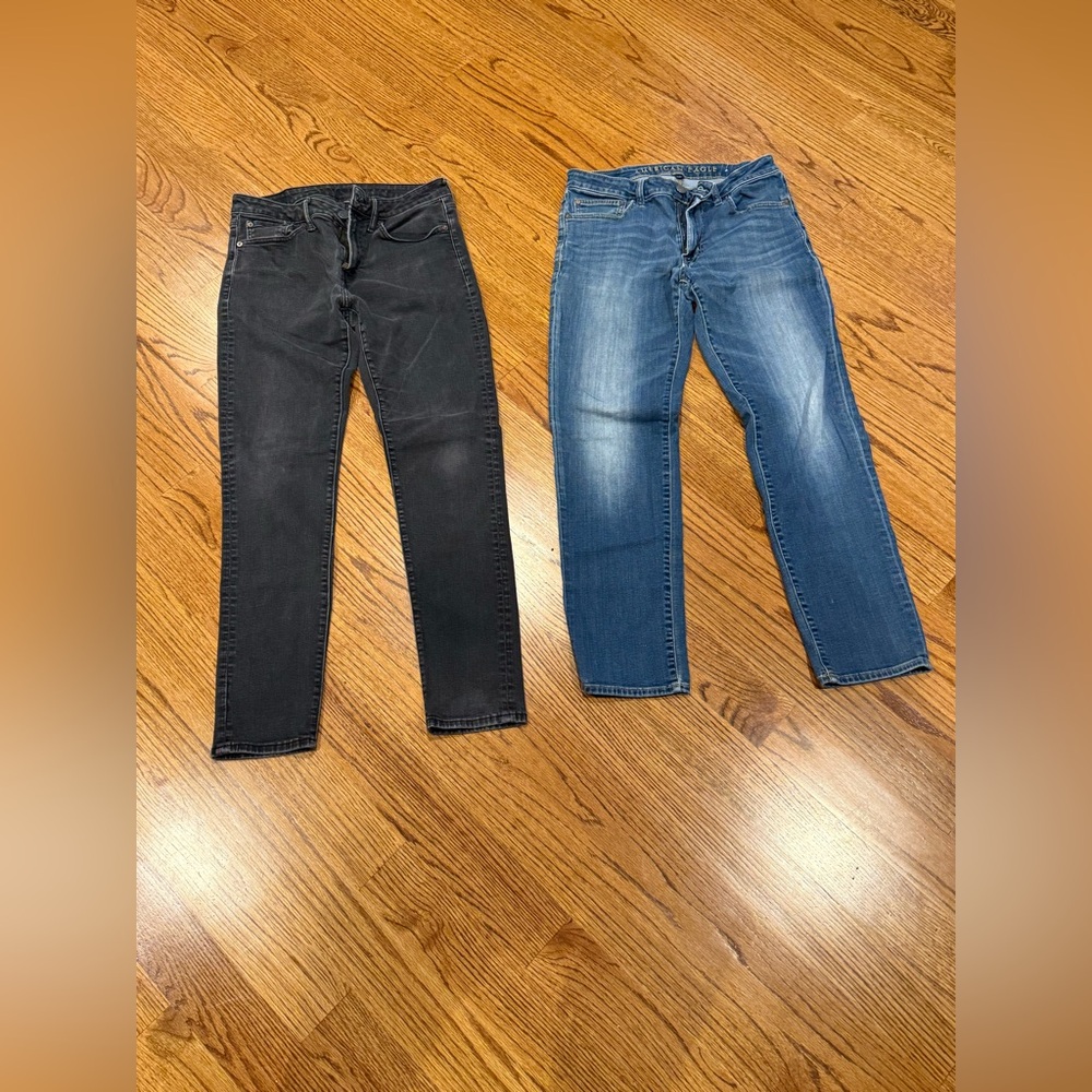 Men's Black and Blue Jeans